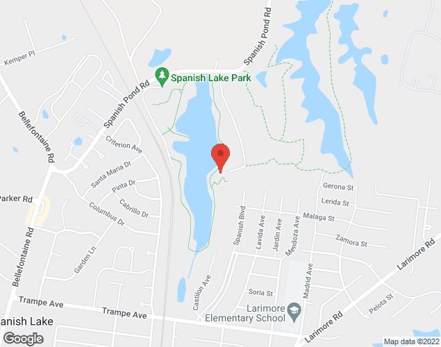 Map showing location at 12500 Spanish Pond Road, St. Louis, MO