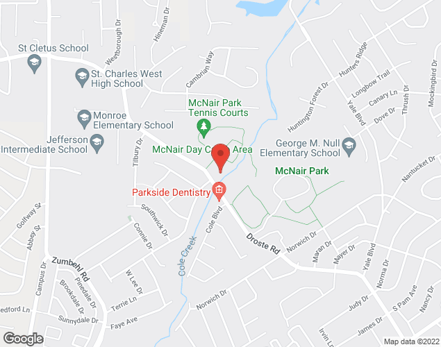 Map showing location at 3100 Droste Road, St. Charles, MO