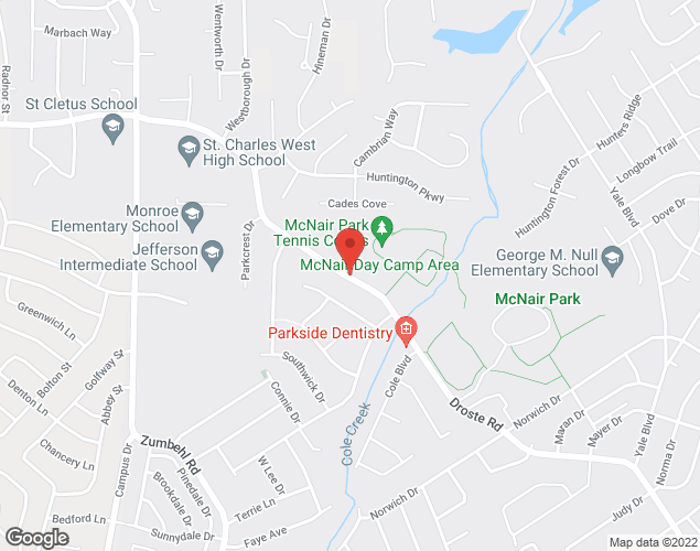 Map showing location at 3200 Droste Road, Saint Charles, MO