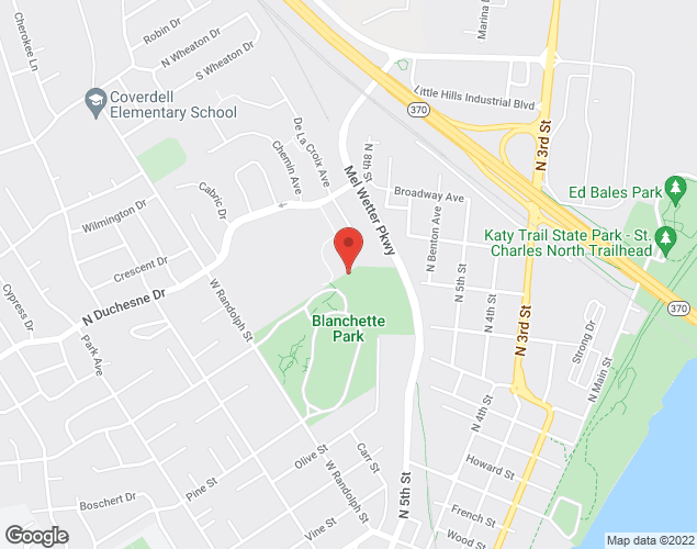 Map showing location at 1900 Randolph Street, Saint Charles, MO