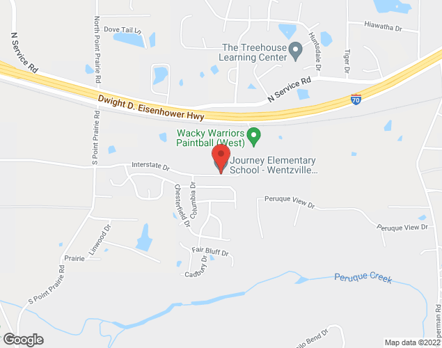 Map showing location at 2000 Interstate Dr, Wentzville, MO