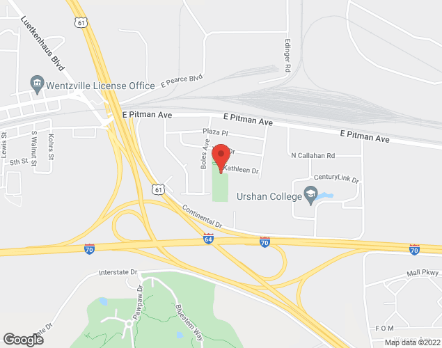 Map showing location at 1419 Kathleen Dr, Wentzville, MO