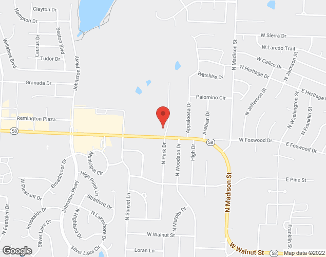 Map showing location at 400 Park Lane, Raymore, MO