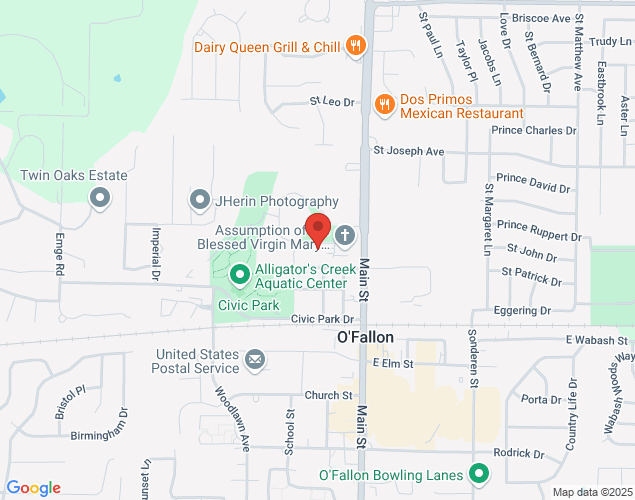 Map showing location at 203 W 3rd St, O'Fallon, MO