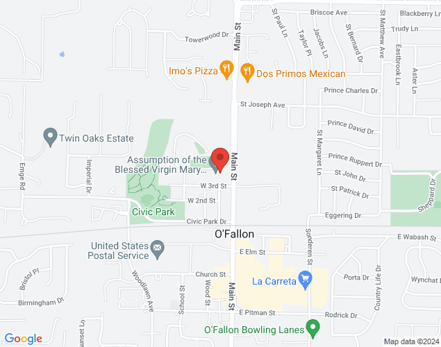 Map showing location at 403 N Main St, O'Fallon, MO
