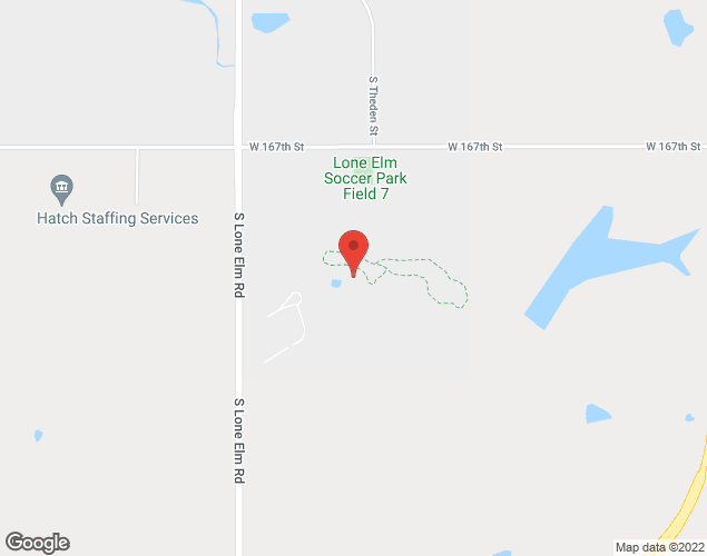 Map showing location at 16901 S Lone Elm Rd, Olathe, KS