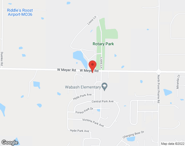 Map showing location at 2577 Meyer Rd, Foristell, MO