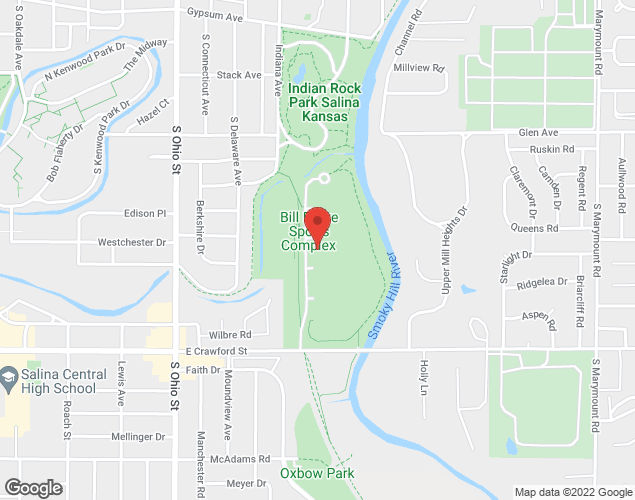 Map showing location at 1501 E Crawford, Salina, KS