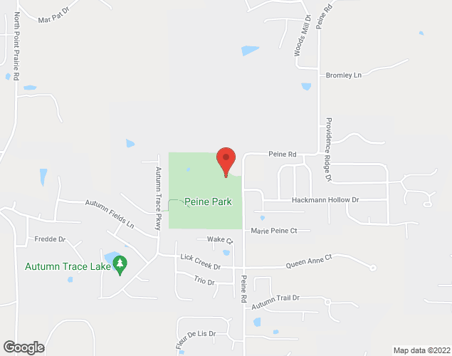 Map showing location at 1141 Peine Rd., Wentzville, MO
