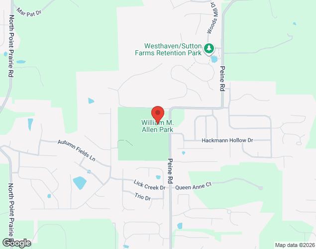 Map showing location at 1141 Peine Road, Wentzville, MO