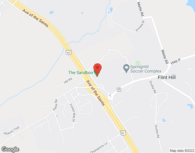 Map showing location at 2222 E SERVICE RD HWY 61 N, FLINT HILL, MO