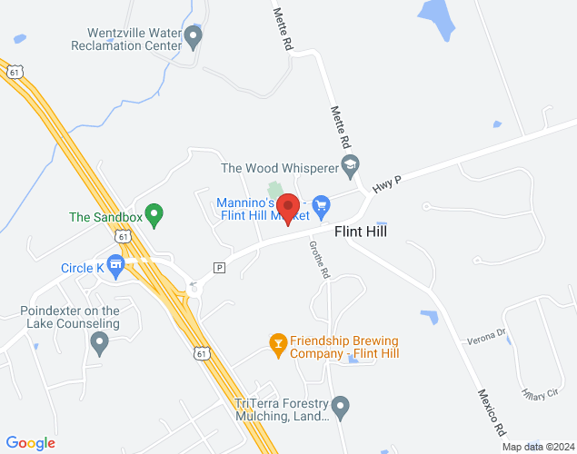 Map showing location at 5051 Highway P, Wentzville, MO