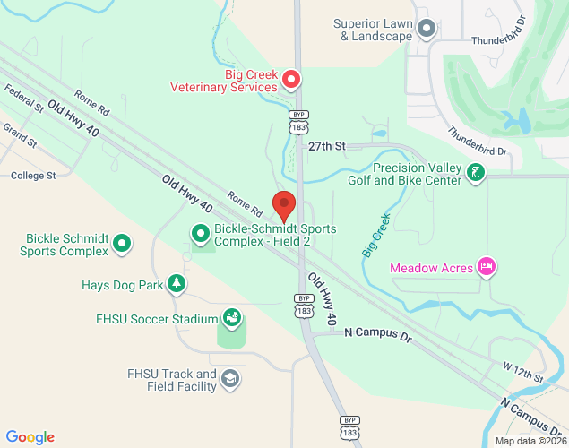 Map showing location at U.s. 183 Bypass, Hays, KS