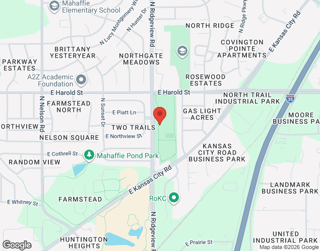 Map showing location at 1000 N Ridgeview Rd, Olathe, KS