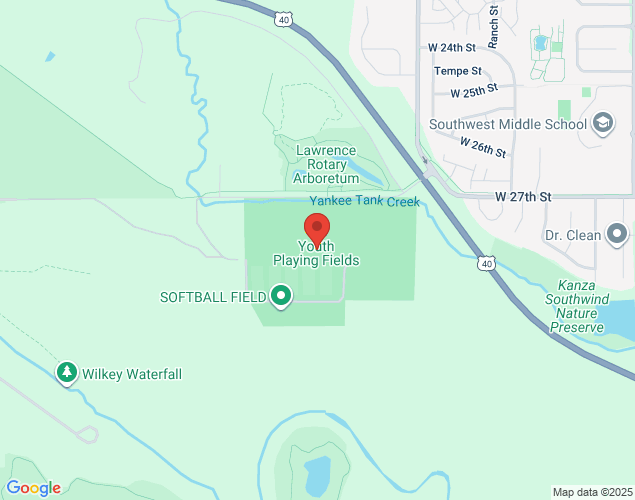 Map showing location at 4911 West 27th Street, Lawrence, KS