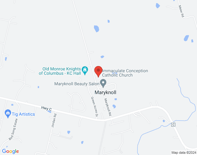 Map showing location at 110 Maryknoll Road, Old Monroe, MO