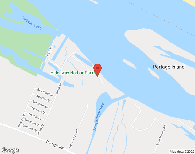 Map showing location at 1550 Hideaway Harbor Drive, Portage des Sioux, MO