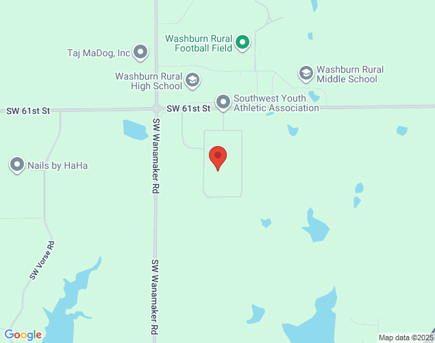 Map showing location at 5825 SW 61st St, Topeka, KS