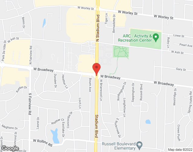Map showing location at 5901 South Highway 163, Columbia, MO