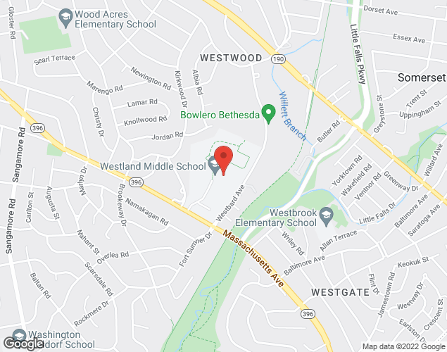 Map showing location at 5511 MASSACHUSETTS AVE, BETHESDA, MD