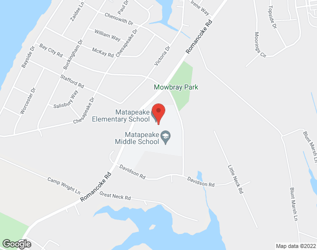 Map showing location at 651 Romancoke Rd, Stevensville, MD