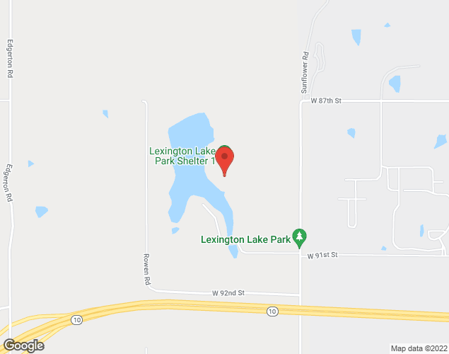 Map showing location at 8850 Sunflower Road, De Soto, KS