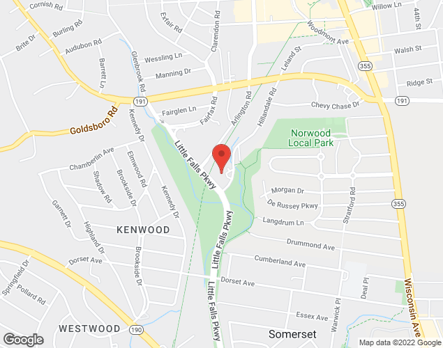 Map showing location at 6300 Little Falls Pkwy, Bethesda, MD