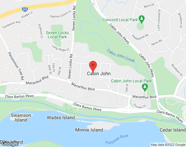 Map showing location at 6311 Wilson La, Cabin John, MD