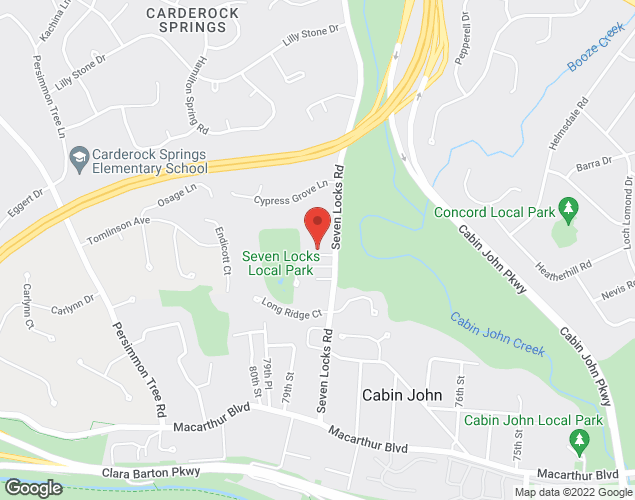 Map showing location at 6922 Seven Locks Rd, Cabin John, MD