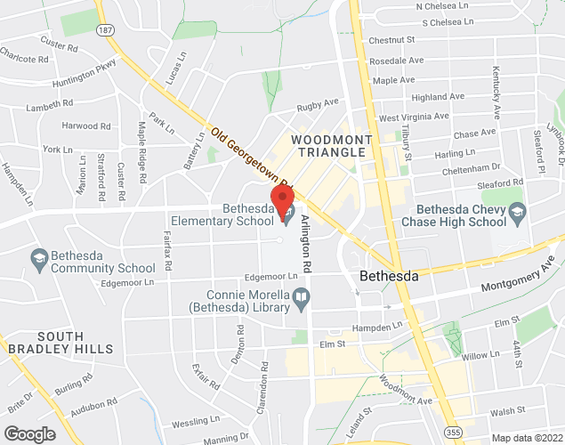 Map showing location at 7600 Arlington Rd., Bethesda, MD