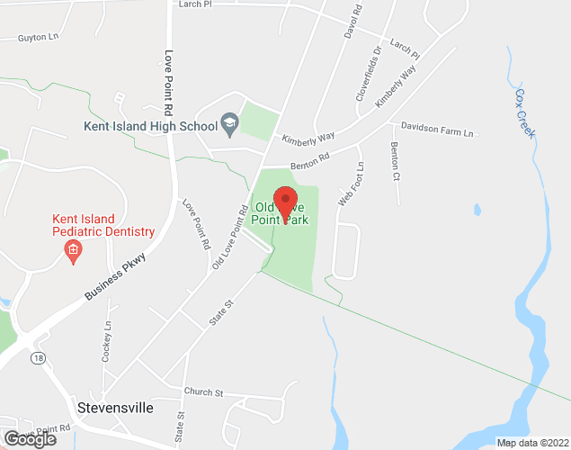 Map showing location at 300 Old Love Point Rd, Stevensville, MD