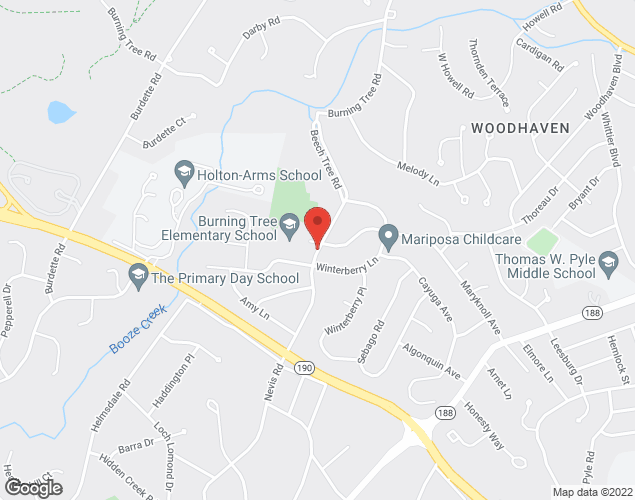 Map showing location at 7904 Beechtree Rd., Bethesda, MD