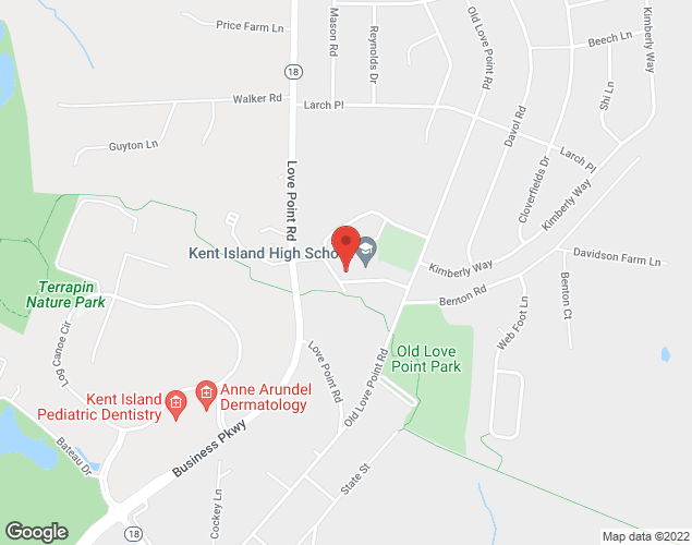 Map showing location at 900 Love Point Rd, Stevensville, MD