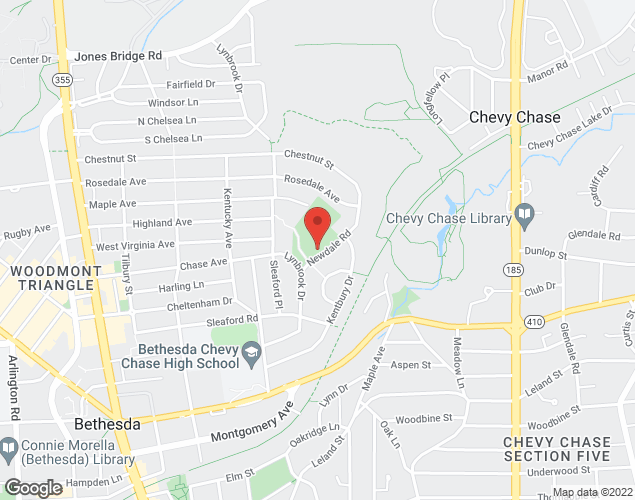 Map showing location at 8008 Newdale Rd., Bethesda, MD