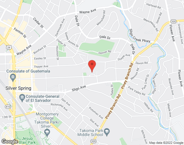 Map showing location at 631 Silver Spring Ave., Silver Spring, MD