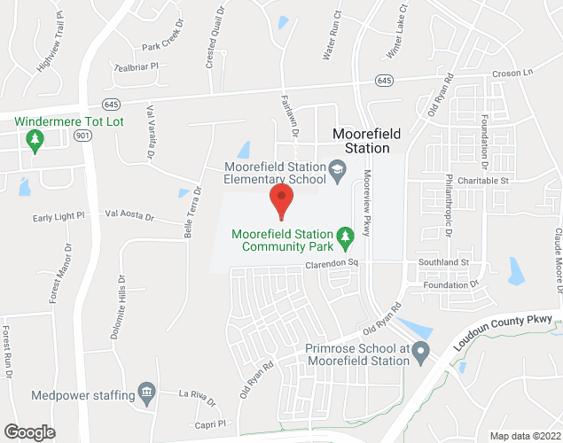 Map showing location at 43240 Clarendon Square, Ashburn, VA