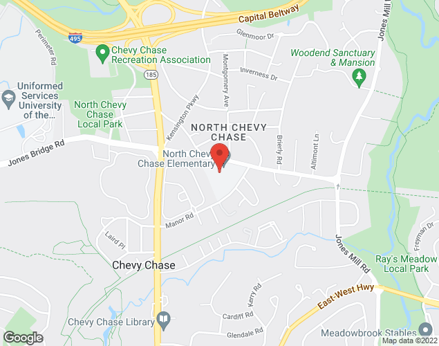 Map showing location at 3700 Jones Bridge Rd., Chevy Chase, MD
