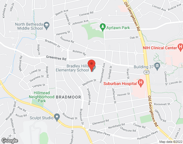 Map showing location at 8703 Hartsdale Ave., Bethesda, MD