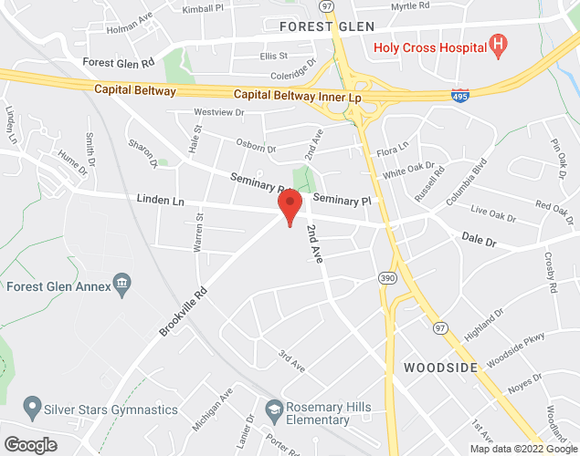 Map showing location at 2010 Linden St., Silver Spring, MD