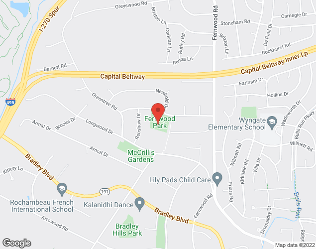 Map showing location at 6708 Michaels Drive, Bethesda, MD