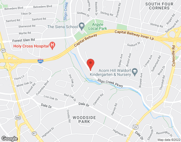Map showing location at 9700 Sligo Creek Pkwy, Silver Spring, MD