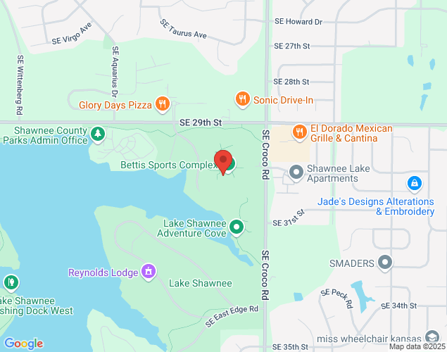 Map showing location at 3025 SE Croco Rd, Topeka, KS