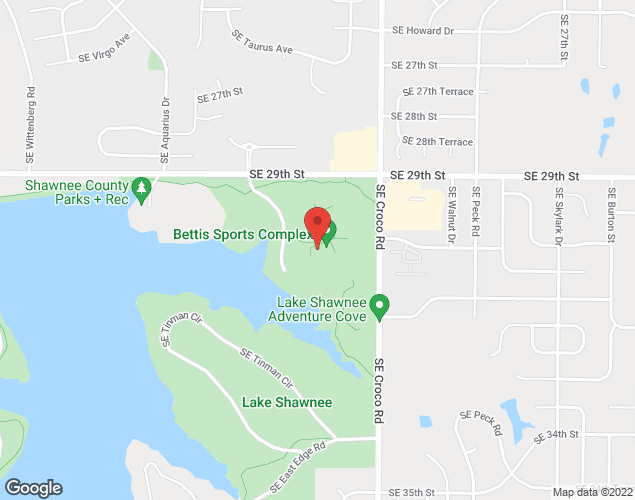 Map showing location at 3025 SE Croco Road, Topeka, KS