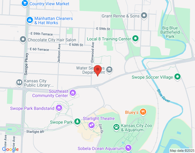 Map showing location at 4600 E. 63rd Trafficway, Kansas City, MO