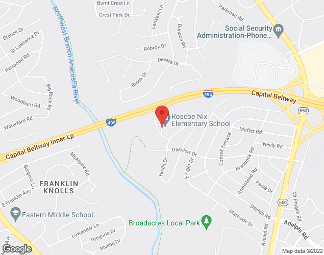 Map showing location at 1106 Corliss St., Silver Spring, MD