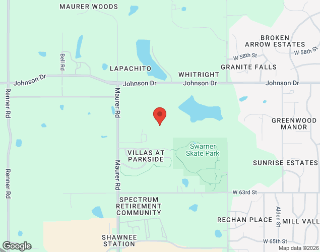 Map showing location at 6101 Maurer Road, Shawnee, KS