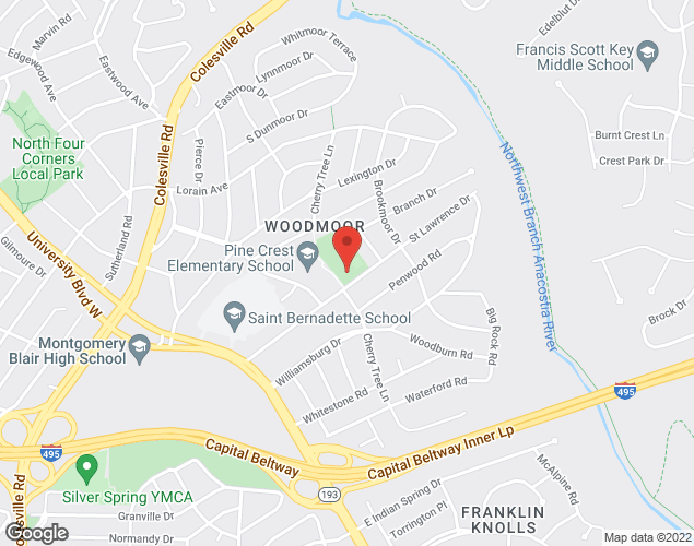 Map showing location at 301 St. Lawrence Dr., Silver Spring, MD