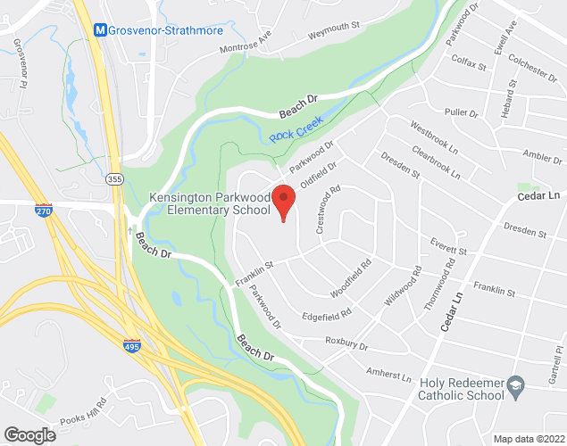 Map showing location at 4710 Saul Rd, Kensington, MD