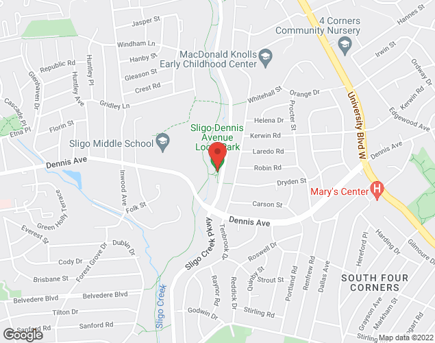Map showing location at 10200 Sligo Creek Pkwy, Silver Spring, MD