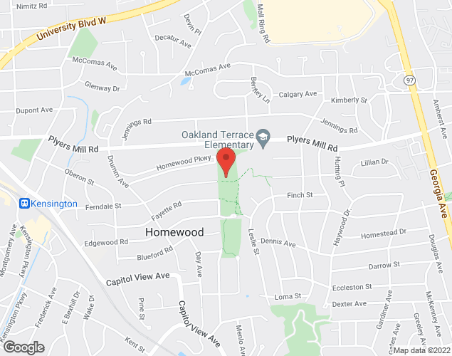 Map showing location at 2929 Edgewood Rd., Kensington, MD